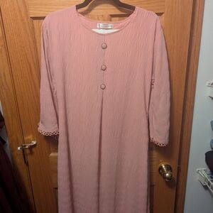 Indian Pink Button-Front Kurti & Palazzo